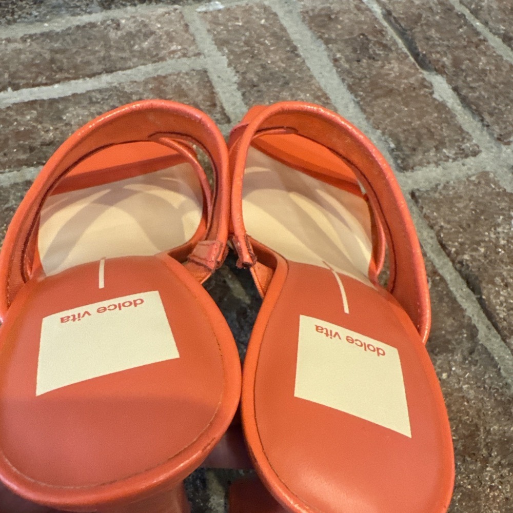 Dolce Vita Womens Sandals Orange Mesh Open-Toe Slide Square Toe Size‎ 6.5 #225 - Picture 9 of 16
